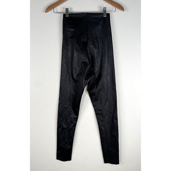 Commando Small Perfect Faux Leather Leggings Black Pleather Moto High Rise Tight - Picture 3 of 6